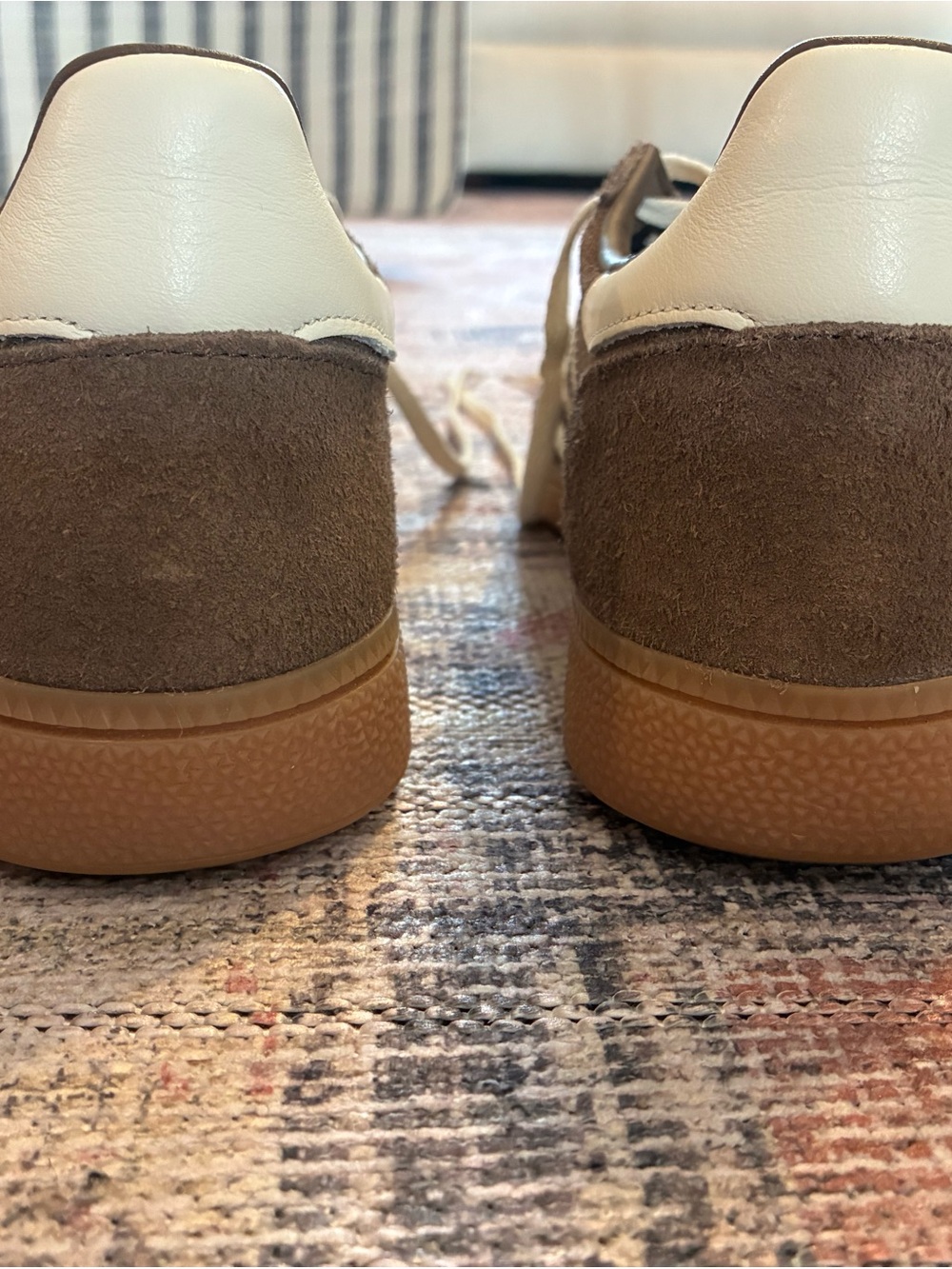 Adidas Spezial: Brown Suede Sneakers with Cream Stripes - Picture 5 of 6